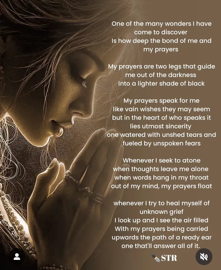 Seek_Solace7's tweet image. My prayers aren’t just words  they’re my feet in darkness, my voice in silence, my healing in grief.  
They rise even when I can’t.  
#PoetryThread #FaithInWords #PrayerAndHealing #PoetryOfFaith #SpokenSoul #GriefAndGrace #NigerianPoet #SoftVoiceStrongWords