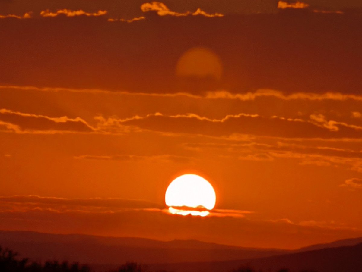 Sunset tonight in Northern New Mexico.  79F, and light winds that must have pushed some of the smoke out.