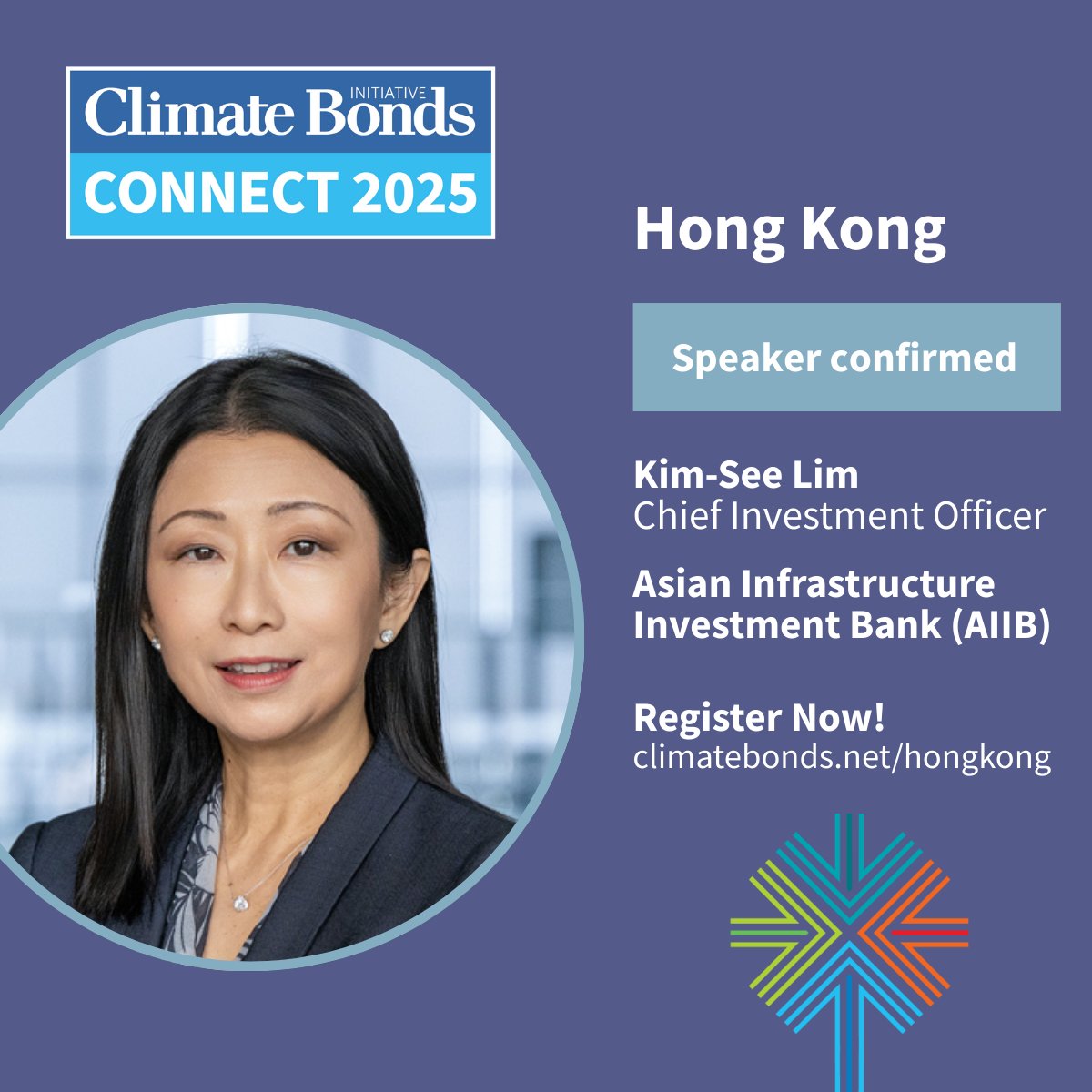 🌏 Speaker Spotlight: Kim-See Lim, CIO of <a href="/AIIB_Official/">AIIB</a>, joins #ClimateBondsCONNECT Hong Kong on 11 Sept!

Hear her insights on scaling 🌱 #greenfinance, mobilising capital, and driving cross-border collaboration in APAC. 🇭🇰🇨🇳 

📍 Maritime Museum, HK
🔗 eu1.hubs.ly/H0ml38V0