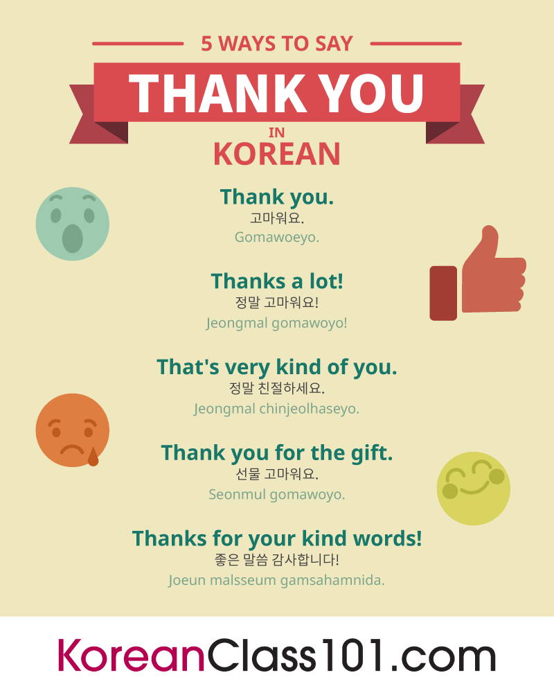 KoreanClass101's tweet photo. How to express appreciation in Korean? Save this! ❤️ P.S. Master Korean step-by-step with KoreanClass101: https://t.co/ZsHcUV4JhF
#KoreanLessons #FreeKoreanLessons #EverydayKorean https://t.co/P1MwuGnJmV