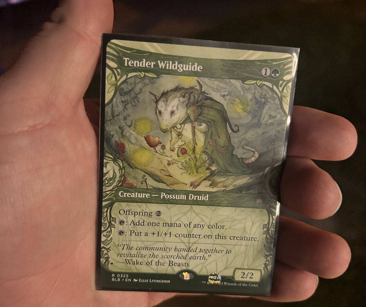 There’s a magic the gathering card drawn by a Richmond artist with an Opossum on it