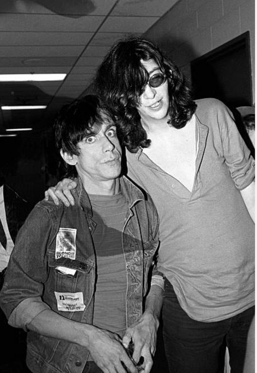 PunkRockStory's tweet photo. 43 years ago today
Iggy Pop and Joey Ramone backstage at a Blondie show at the Meadowlands in East Rutherford, New Jersey on August 14, 1982.

Photo by © Ebet Roberts

#punk #punks #punkrock #punklegend #iggypop #joeyramone #history #punkrockhistory https://t.co/EGswEaC1IV