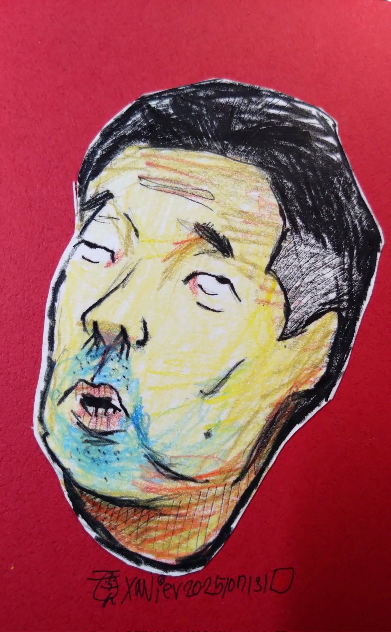 【ザビちゃん】【原画肉筆】トランプ大統領(耳包帯中) ザビちゃん】【原画肉筆】トランプ大統領(耳包帯中)