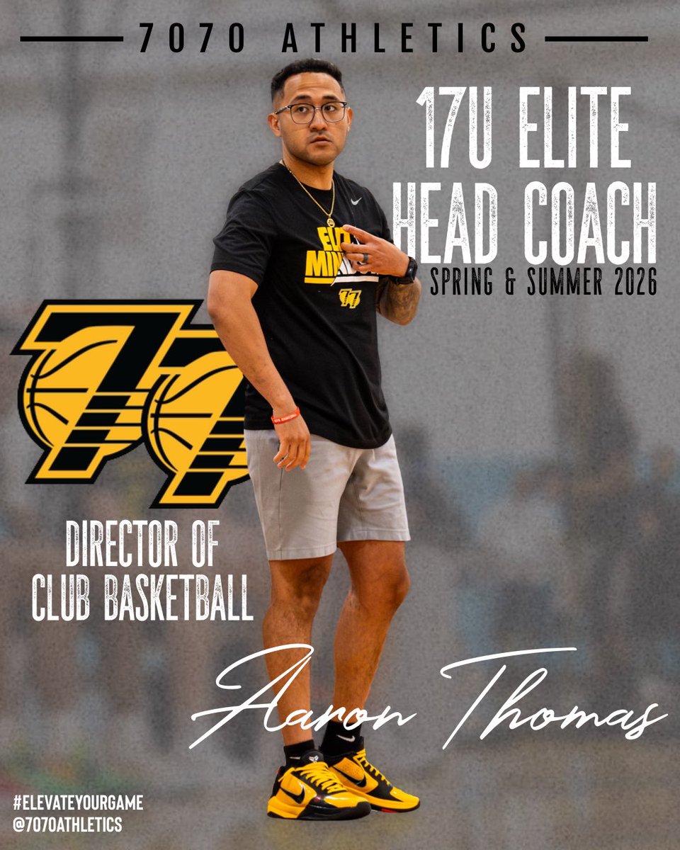 7070Athletics's tweet photo. Well that didn’t last long…After one summer away our Director @CoachThomas_11 is back as the leader of our 17U Elite Team starting in the Spring &amp; Summer of 2026!! 

#ElevateYourGame | #WeComin https://t.co/1WKpSqvKzn