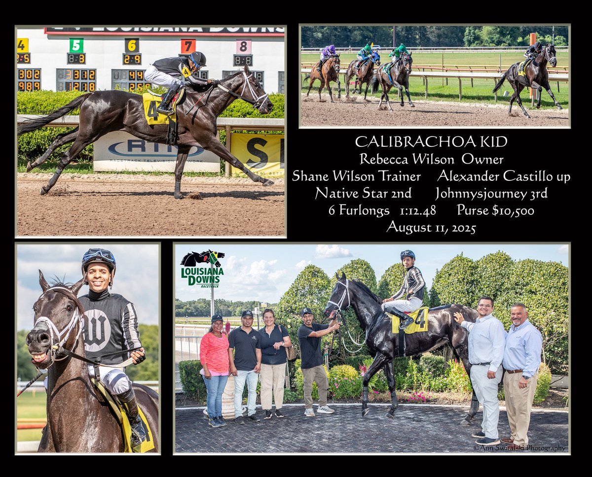 Calibrachoa Kid rallied home strongly yesterday under Alexander Castillo to make it an early double for the team! The Calibrachoa gelding is owned by Rebecca Wilson! 

Thank you to all of the connections!

📸: Horseswit