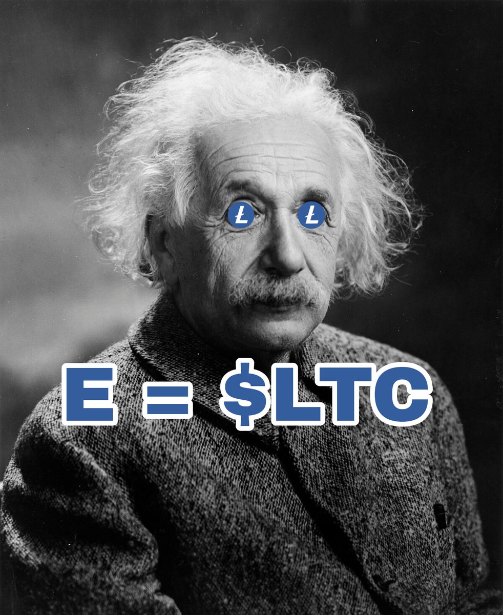 Einstein Litecoin meme E equals LTC