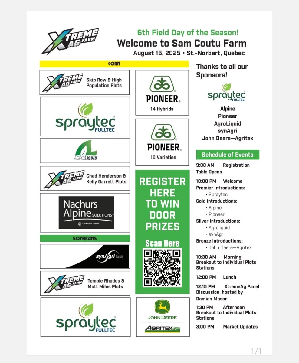 Join us in Quebec <a href="/XtremeAgFarming/">xtremeag.farm</a> Field Day.