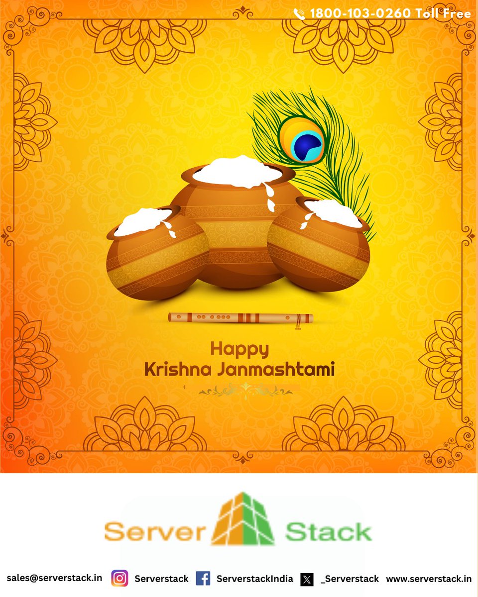 _Serverstack's tweet image. Happy Janmashtami from Serverstack! 🌼✨wishing you peace, joy, and perfect uptime this Janmashtami! 🦚💻
Read More 👉 tinyurl.com/mvzzfwtm
#RackServers #ServerTechnology #ITInfrastructure #ServerTips #ServerSetup #serverstack #RackServerSolutions #HappyJanmashtami