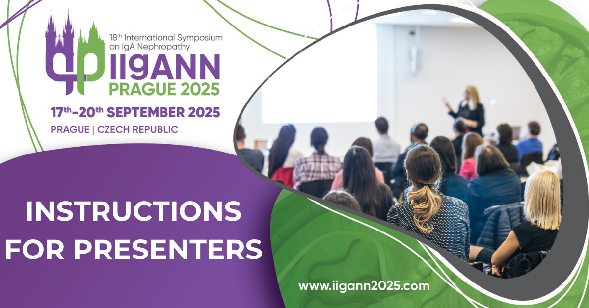 Instructions for Presenters Now Available
Are you speaking, chairing a session, or presenting a poster at IIGANN 2025 Symposium?
Find all instructions here: iigann2025.com/instructions-f…
 #iigann2025 #iigann #Nephropathy #IgANephropathy