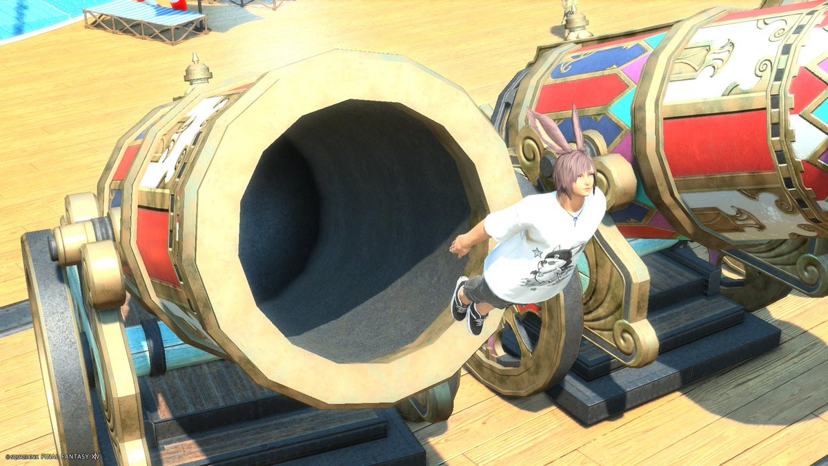 CaneleF_ff14's tweet photo. 新しいアスレチック登ってきた！いつもより簡単かも！
今年はスライダーも大砲も楽しくていいね！ https://t.co/O3TbSEEzgx