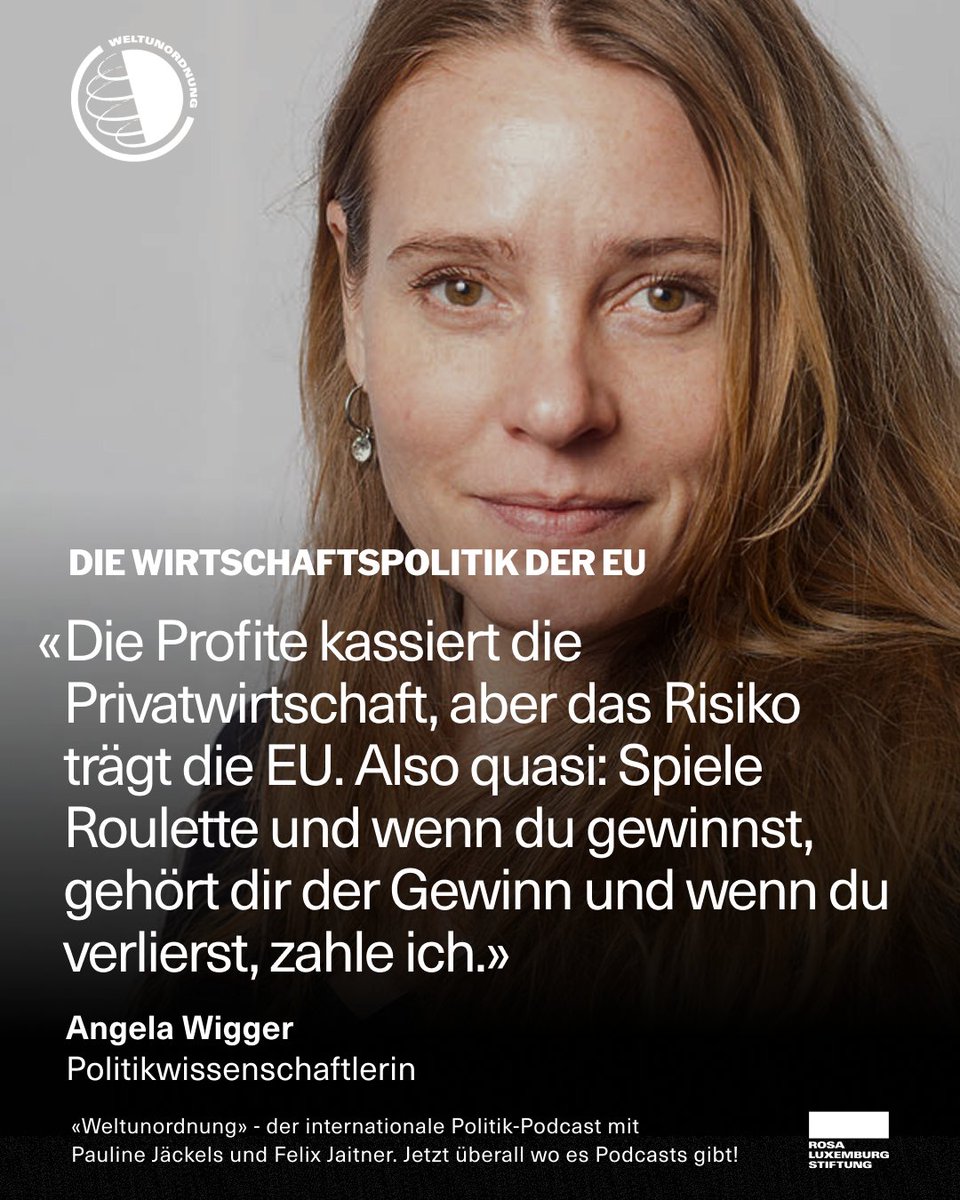 rosaluxstiftung's tweet image. Wie macht die EU ihre Wirtschaftspolitik, Angela Wigger? In der neuen Folge «Weltunordnung» spricht Felix Jaitner mit der Politikwissenschaftlerin über das Konzept der «strategischen Autonomie». Und wie könnten progressive Alternativen dazu aussehen? 👉 rosalux.de/mediathek/medi…