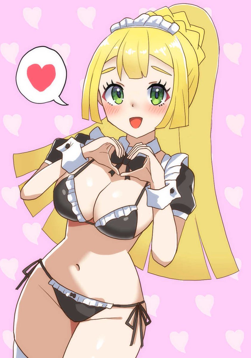 リーリエちゃん！
メイドビキニ❤️
#ポケモン #pokemonfanart