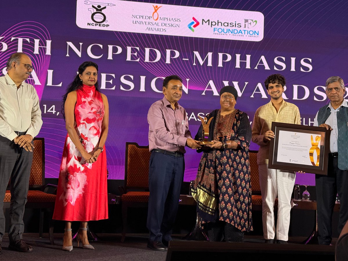 Role Model Persons with Disabilities Category

Shoutout to Pragya Prasun (<a href="/pragyaprasun/">pragya prasun singh</a>), an acid attack survivor &amp; founder of Atijeevan Foundation (<a href="/Atijeevan/">AtijeevanFoundation</a>), on receiving the 16th NCPEDP-Mphasis Universal Design Awards!
She has transformed her lived experience into a powerful