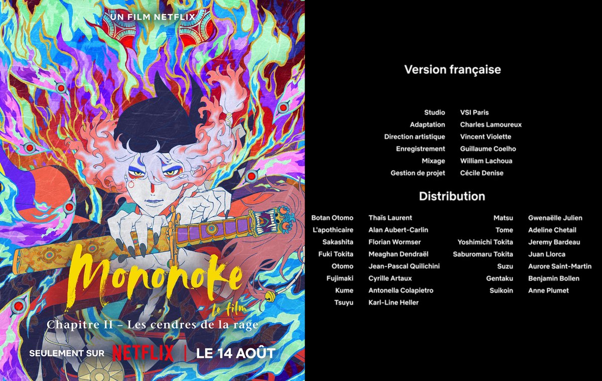 Carton de doublage du film "MONONOKE LE FILM : CHAPITRE II - LES CENDRES DE LA RAGE" sur Netflix dirigé par Vincent Violette

Avec <a href="/AlanAubert/">Alan Aubert-Carlin</a> <a href="/m_dendrael/">Meaghan DENDRAEL</a> et <a href="/Ben_Bollen/">Benjamin Bollen</a>