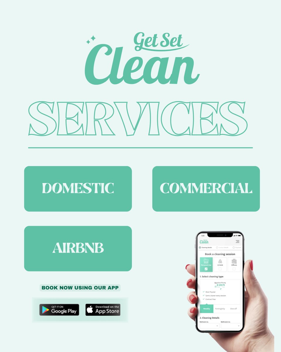 Get_Set_Clean's tweet image. Spend more time doing what you love and leave the scrubbing to us: getsetclean.co.uk

#CleanHomeVibes #DeepCleanExperts #FreshStartClean #AirbnbCleanersLondon #LondonCleaners #QuickCleanTips #HomeRefresh #DustFreeLiving #ReliableCleanersLondon #London #GetSetClean