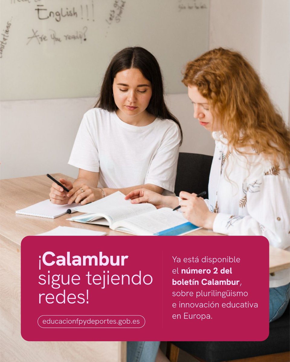 educaciongob's tweet photo. 🌍📚 ¡Ya puedes leer el nº2 del boletín Calambur!

Plurilingüismo, innovación educativa, herramientas para el aula y nuevas formaciones.

📥 Descúbrelo aquí 👉

https://t.co/P72FpdqDLi

#Calambur #Educación https://t.co/3JmDsv0XN7