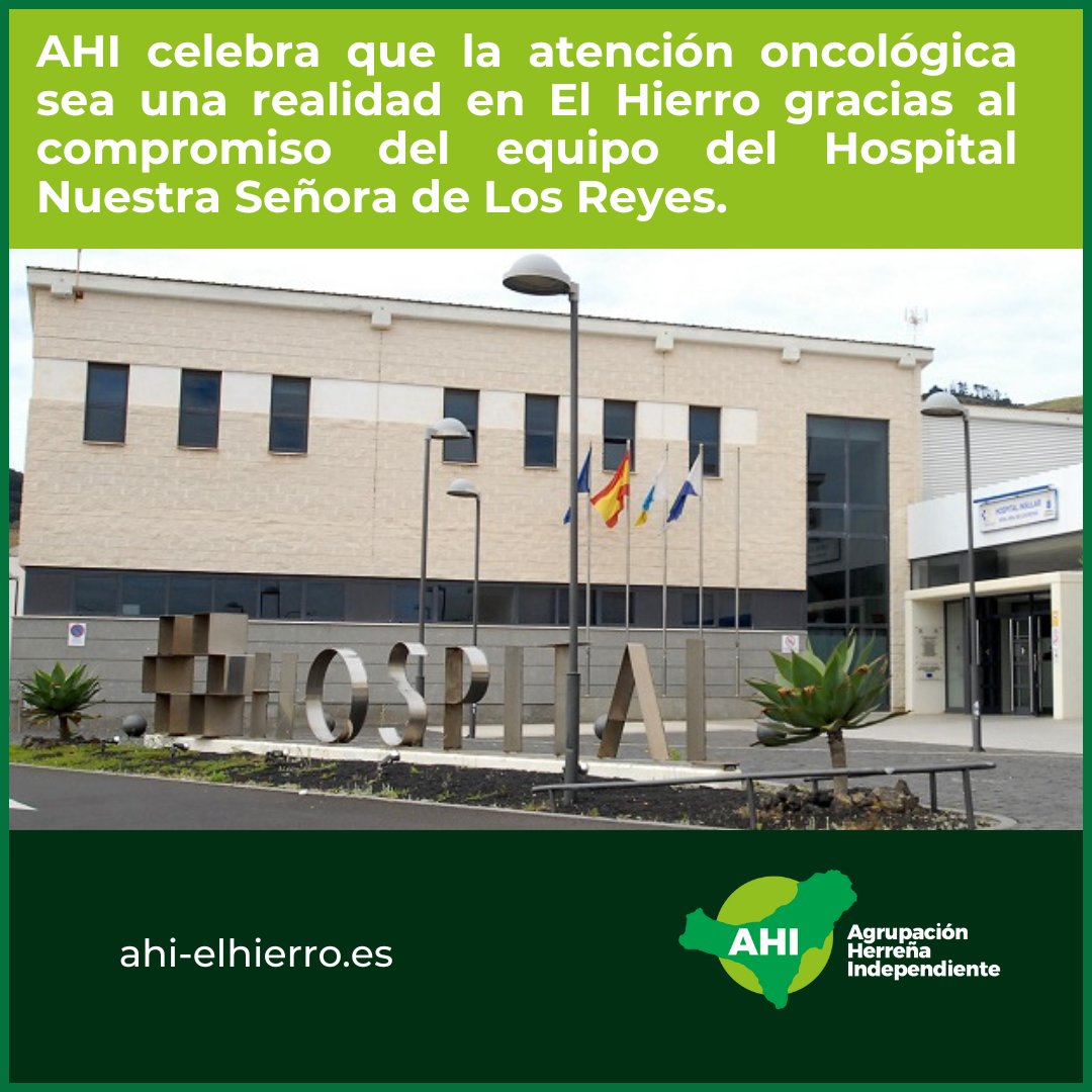 💚 AHI reconoce el trabajo de Pilar Mora, Jéssica Acosta, Acoraida Acosta, Luis González, Jorge Silva y todo el equipo humano del hospital Nuestra Señora de Los Reyes por traer la Oncología y Radioterápica a la isla.
✅ Menos viajes, más calidad de vida.
