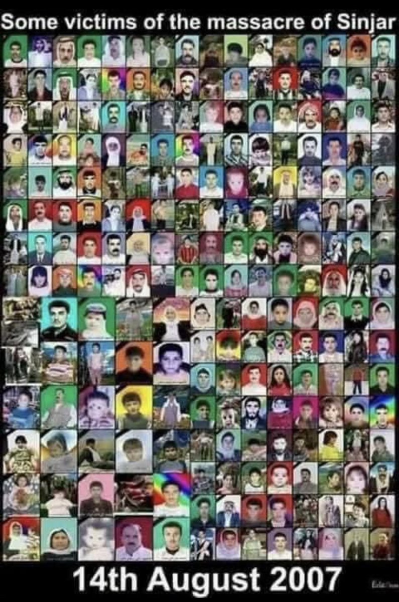 18 years ago today—August 14, 2007 Al-Qaeda carried out one of the deadliest attacks against Yazidi villages in Tal Azir &amp; Siba Sheikh Khidr. Hundreds were killed. Many remain missing. The trauma still echoes. We remember. We mourn. We won’t forget.

#YezidiGenocide