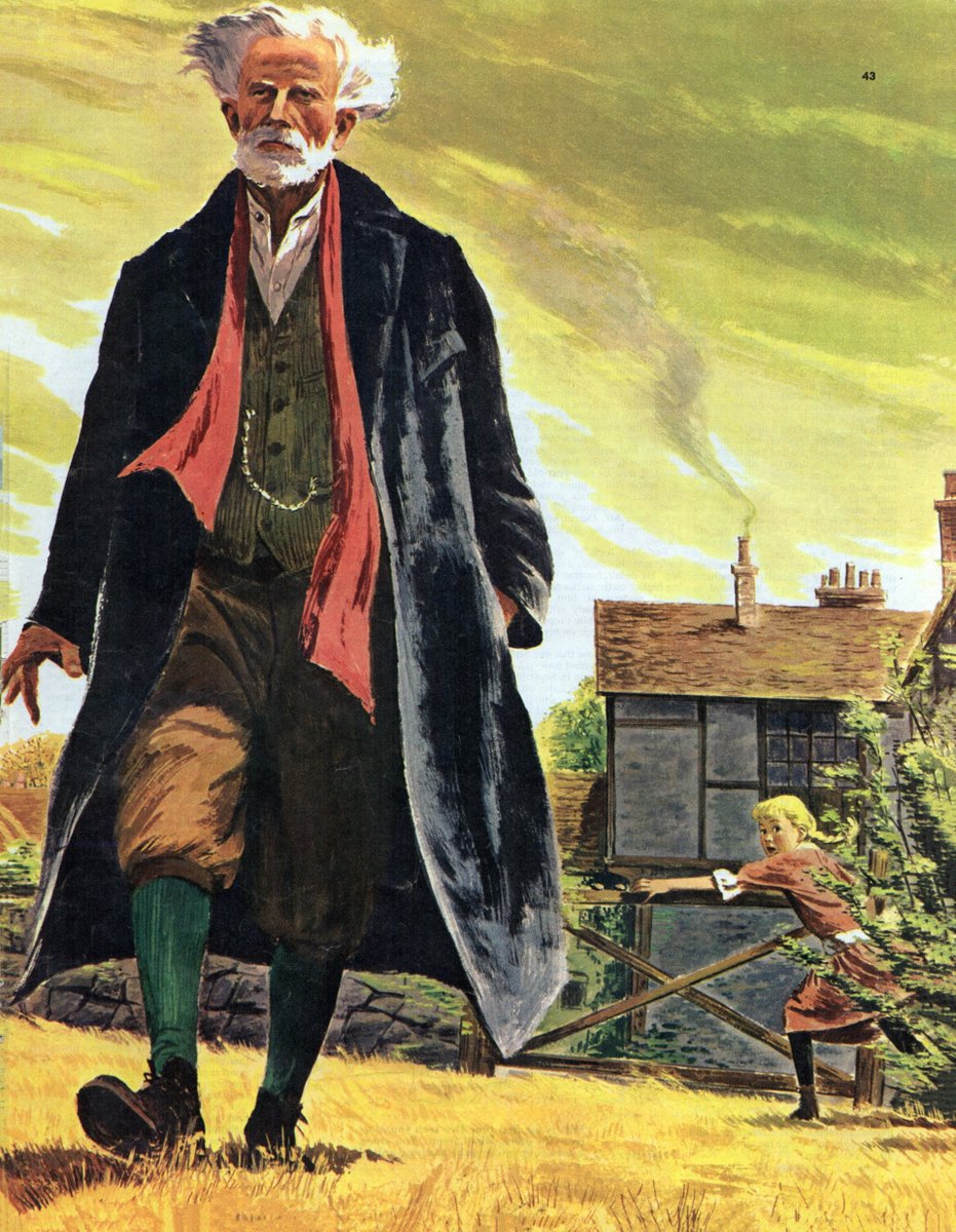 #THISWEEK in 1952
🧵👇
‘Without the slightest premeditation, I slipped the largest of the three smooth pebbles into my pocket and immediately nipped back behind the hawthorn trees’
#Illustration by Richard Hook (1914-1975) for ➡️
#illustrationart #illustrationartists #RichardHook