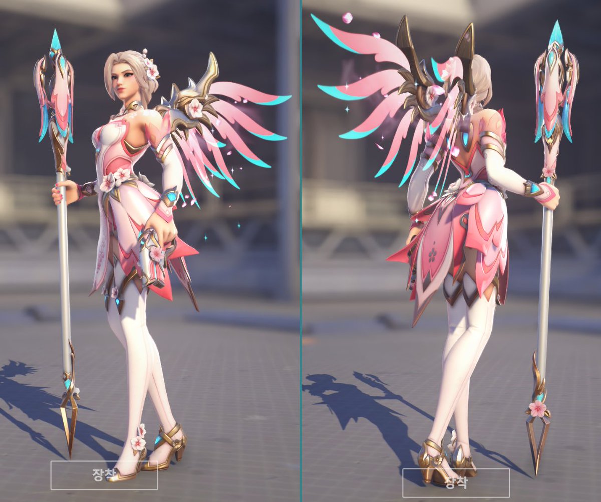 MinaKim_Ko's tweet photo. mercy-sakura skin! 옵치팀에서 마지막으로 참여했던 스킨이 출시 됐군요! 공들여 작업했었고 훌륭한 아티스트분들과 협업했습니다. 곧 하이 폴리곤 스크린샷등을 정리해서 아트스테이션에 올려볼게요.. 벚꽃 스킨 많은 사랑 부탁드립니다ㅠ-ㅠ) https://t.co/jyng82v9QY