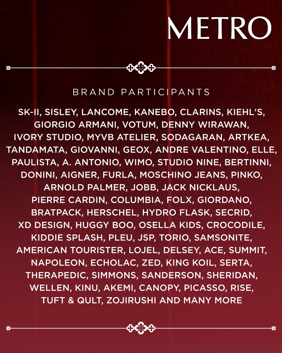 METRO Dept. Store tweet media