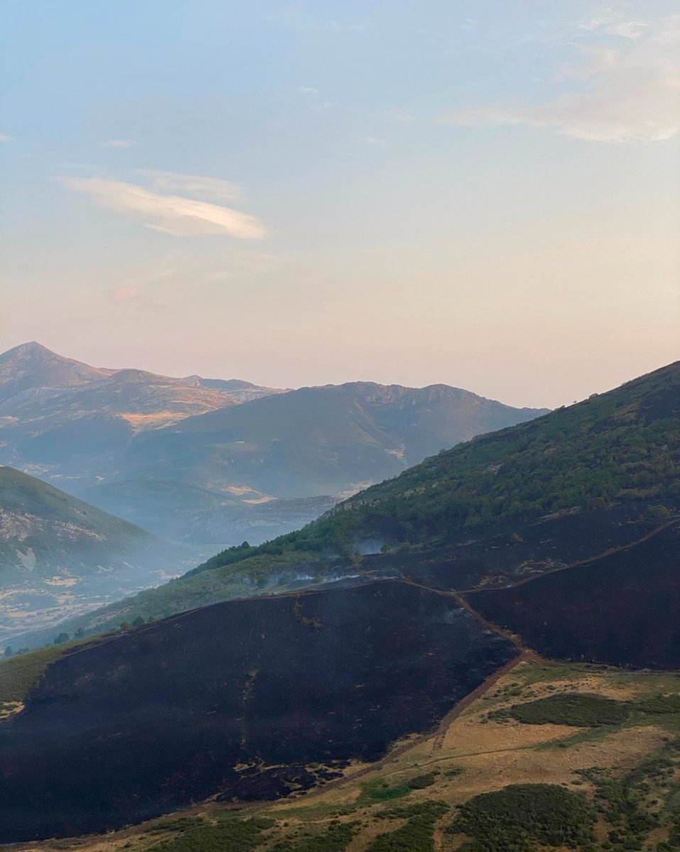 Aspecto en la zona de Resoba esta mañana a las 8:00. Ya no se ve llama. Las fotos son de <a href="/jid934/">Jorge Ibáñez</a> (anoche poniendo buena cara en el inicio de las fiestas de Cervera y esta mañana a primera hora vuelta a primera línea). 
#IFResoba, el gran olvidado por la España mediática