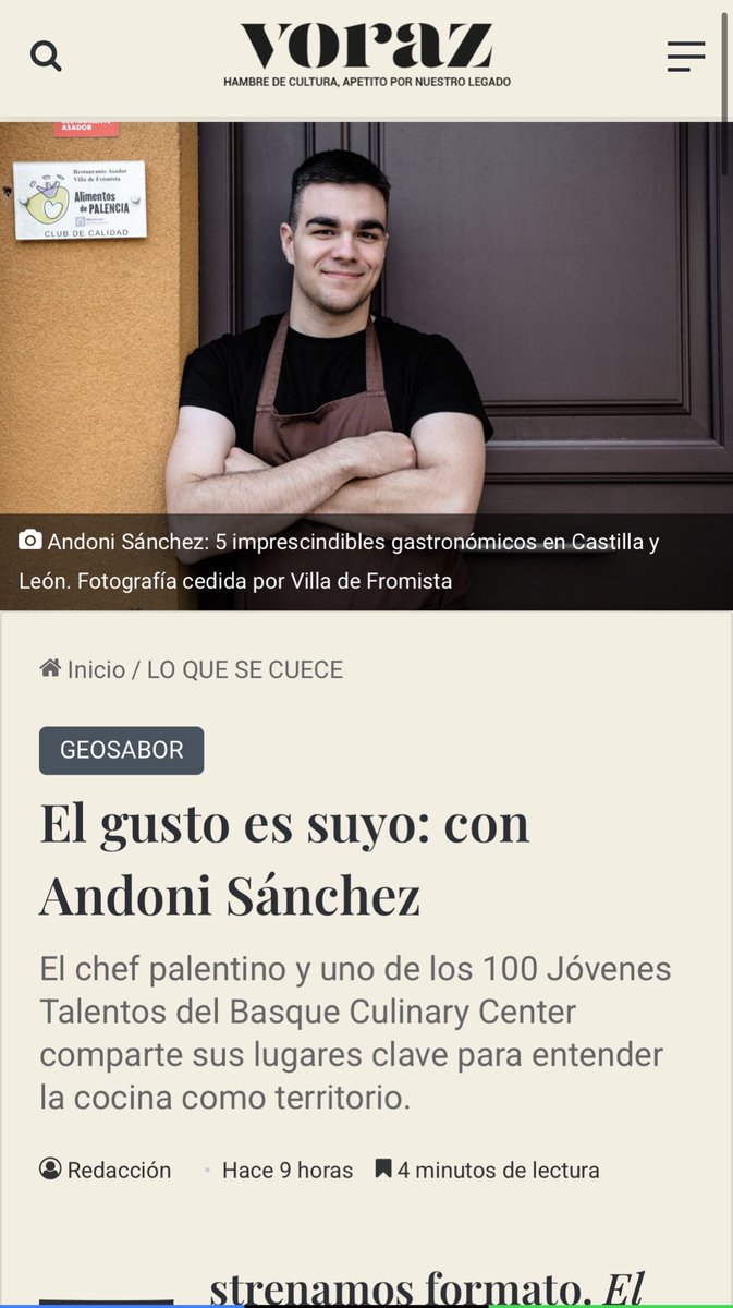 andonixef's tweet photo. El gusto es suyo: con Andoni Sánchez https://t.co/pGm5pihwO6

Me han preguntado por 5 sitios imprescindibles en todo Castilla y León, es muy difícil elegir solo 5 de toda nuestra geografía pero compartí algunos de los que más me gustan, lo dejo por si os apetece leerlo! 📰 https://t.co/eonh2PjIam