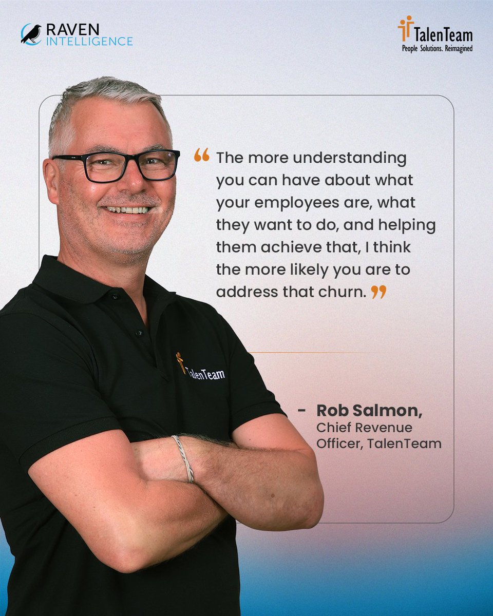 In an interview with <a href="/bonnietinder/">Bonnie @ Raven</a>  of <a href="/ravenintell/">Raven Intelligence</a> , our CRO RobSalman shares how #TalenTeam helps orgs in #NorthAmerica tackle churn, mobility &amp; workforce strategy through skills.

Full story  ravenintel.com/talenteam-expa…

#SkillsStrategy #SAPSuccessFactors #HRInnovation