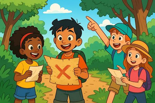 Nice weather today? How about a Treasure Hunt? The clues (new) and other outdoor Maths activity ideas right here:

transum.org/Maths/Outdoors/

🌨️☁️🌞⛅🌤️⛅🌞☁️🌨️ 

#mathsresources #mathschat #mathstoday #mathchat