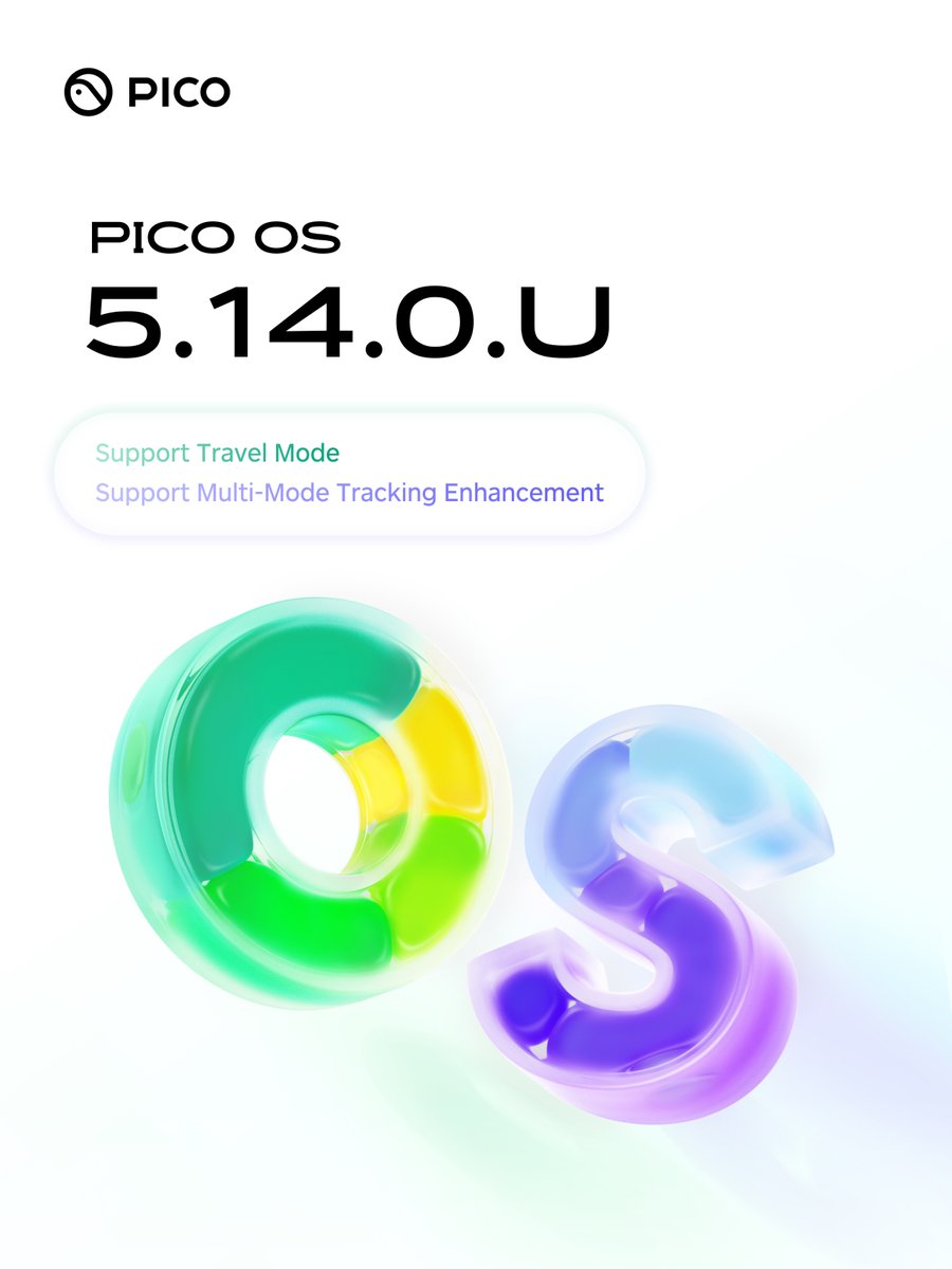 PICOXR's tweet image. PICO OS 5.14.0 U is Here!
✅ Travel Mode 
✅ Enhanced Multi-Mode Tracking 
Update now and unlock the new experience!
#PICO4ULTRA #OSupdate