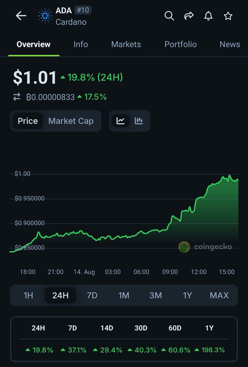 Sephirote1's tweet photo. #ADA just hit $1. Liftoff, we have a liftoff #Cardano https://t.co/CNfQ2UaEP0
