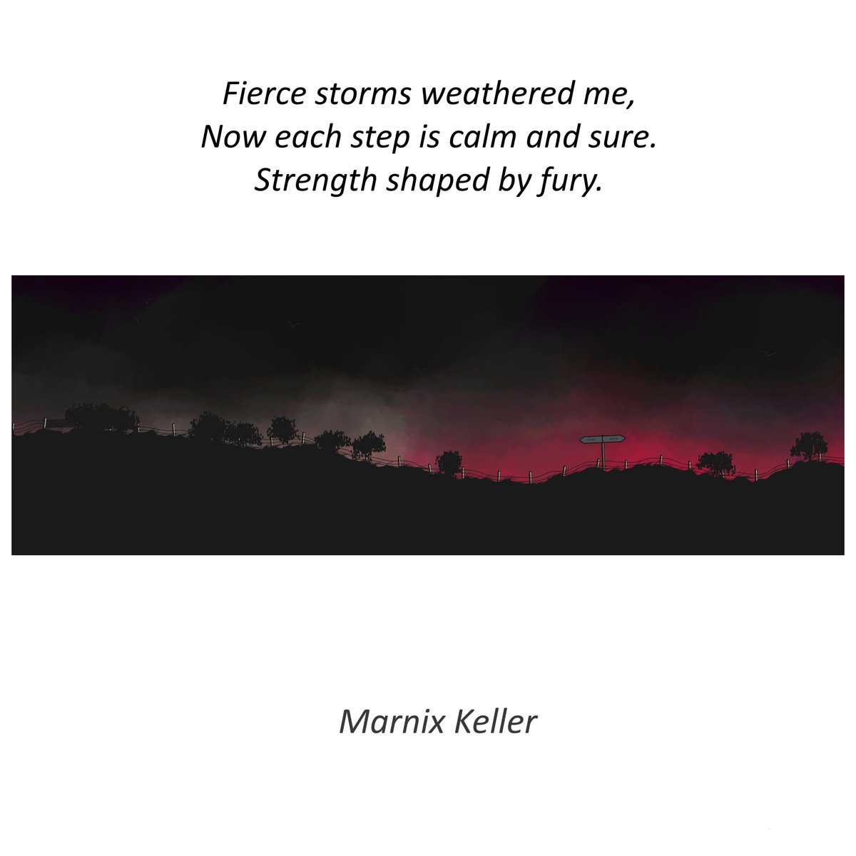 Fierce storms weathered me,
Now each step is calm and sure.
Strength shaped by fury.

A #haiku with my cinematic #p5js landscape. The storm has passed, but its memory lingers. Shaped by the fury that once tore through. The hush after thunder, when everything waits to begin again.