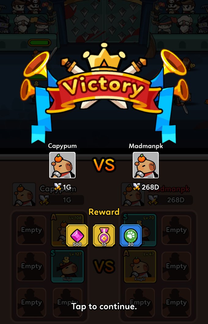 Capy #1: “I’m the best.”
Capy #2: “Prove it.”
💥 PvP Battles are here — let your Capys settle it in the arena!
Loser buys the snacks. 🍿