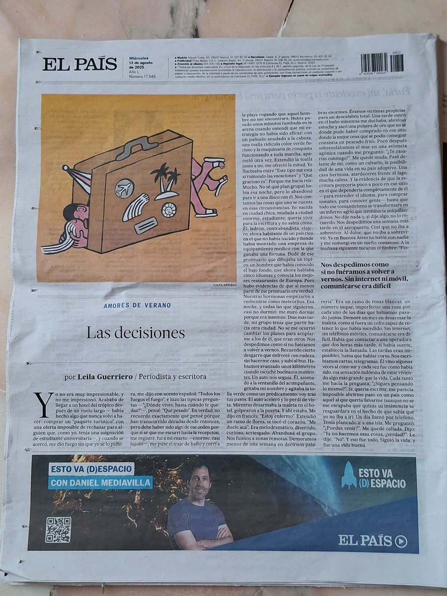 Admiro a la gente que toma la decisión correcta. Por si le sirve a alguien aqui dejo este artículo. A mí me hubiera servido hace 25 años, pero aún no conocía a esta estupenda escritora que da igual lo que escriba y sobre lo que escriba porque todo lo hace bien. <a href="/leilaguerriero2/">Leila Guerriero</a>