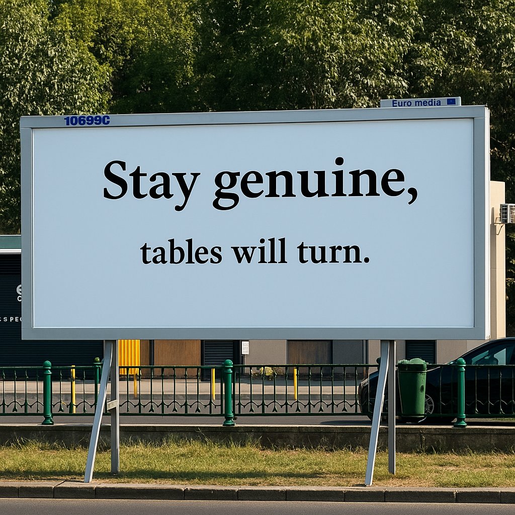 Noorulainsyed05's tweet image. Stay genuine. You don’t need to fake it, shout, or wear a mask. Truth lasts. Kindness wins. The tables will turn—stay you.

#StayGenuine #TruthWins #KeepItReal #LifeLessons