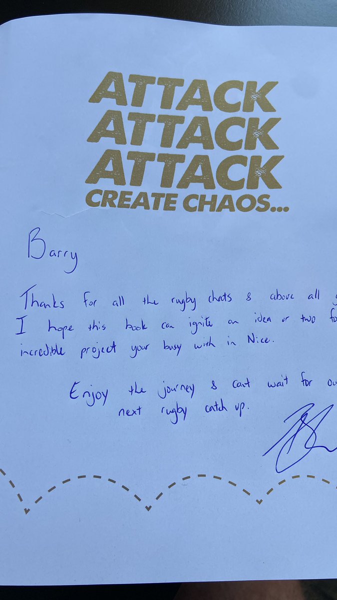 What an excellent Rugby book. Thanks for the personal copy. À great start with great advice for coaches at all levels of the game.