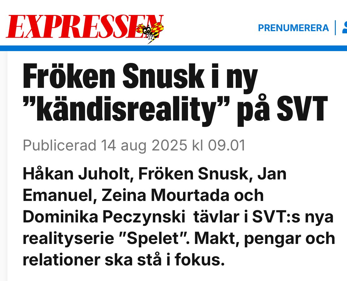 JohanIngero's tweet photo. Så länge SVT har råd med det här så har de för mycket pengar. Defund the PS. https://t.co/Dj1xzSQcso