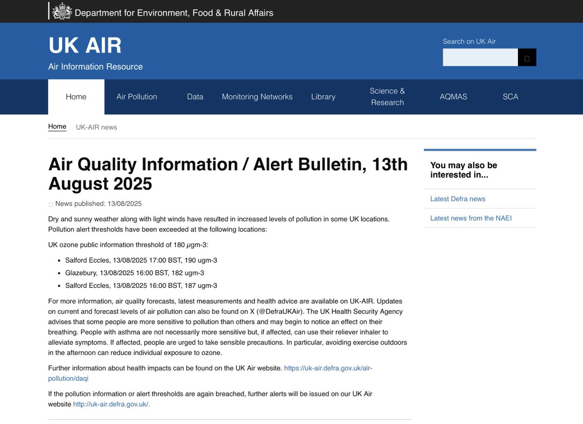 CleanAirLondon's tweet photo. Terrible day for particle and ozone #AirPollution on Wednesday. National #PollutionAlert remains in force until 5pm Thursday. Relief for most on Thursday << Warnings from @MayorofLondon (and rain) may have helped save London from the worst HT @SadiqKhan @metecoban92 https://t.co/BWHrzLD5HP