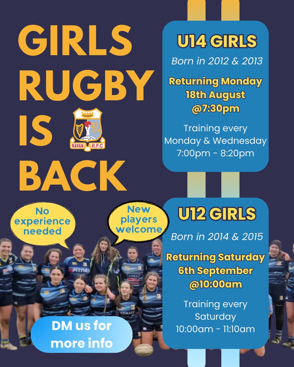 Navanrfc (@navanrfc) on Twitter photo Calling All Rugby Enthusiasts! ๐ข
<a href="/NavanLadiesRFC/">Navan RFC Women's Rugby</a> are excited to invite girls to join the Club! ๐๐ฉต๐
If your returning or looking to try rugby & take up the sport in the below age grades
Link below for more info & come Give it a Try! ๐ฝ๐
instagram.com/p/DNTvppbNnbR/โฆ
#NavanRFC100 Calling All Rugby Enthusiasts! ๐ข
<a href="/NavanLadiesRFC/">Navan RFC Women's Rugby</a> are excited to invite girls to join the Club! ๐๐ฉต๐
If your returning or looking to try rugby & take up the sport in the below age grades
Link below for more info & come Give it a Try! ๐ฝ๐
instagram.com/p/DNTvppbNnbR/โฆ
#NavanRFC100