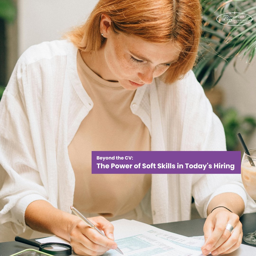🌟 "Beyond the CV: The Essential Role of Soft Skills in Modern Hiring! 🚀 Discover why employers value emotional intelligence, communication, and teamwork skills more than ever. Dive deeper here: paramountpersonnel.com/beyond-the-cv-… 📝 #CareerDevelopment #SoftSkills #JobHunting"