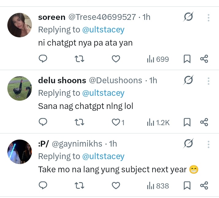 alcoholnkolette's tweet photo. Kolette: posting a public apology
blooms: making fun of her (grammar)

oh well,parang di napagdaanan noong nakaraan ah.

Before you start handing out awards for 'Biggest Disappointment,' maybe check your own trophy shelf. (got this on chatgpt ,thanks!) https://t.co/SPAcIZdDbh