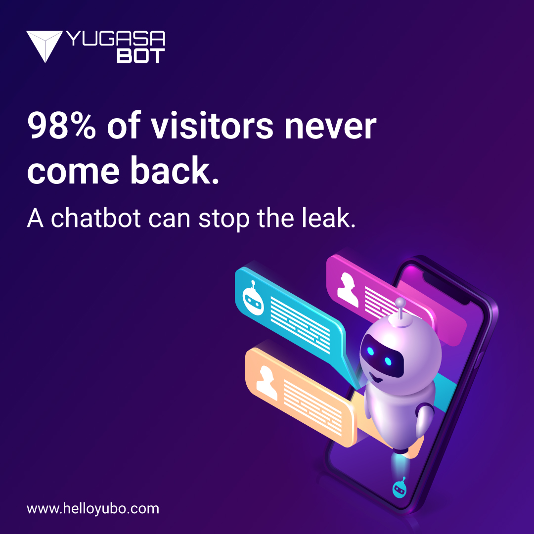 YugasaBot's tweet image. 98% of website visitors leave without taking action.

Want to see how a free chatbot could plug your traffic leak on your website?

Let&apos;s connect @ helloyubo.com

#LeadGeneration #ConversionRateOptimization #BusinessGrowth #CustomerExperience #WebsiteOptimization