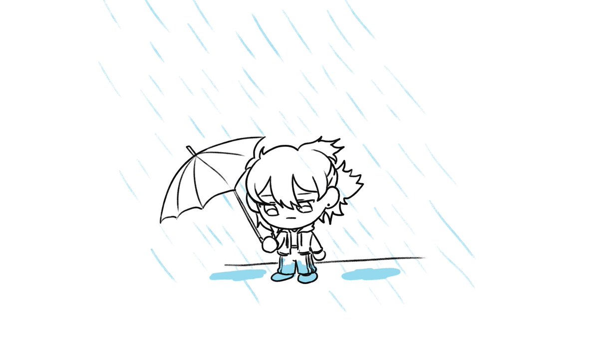 #감제이_그림 
하늘에 구멍 뚫려 봤자 했는데  하반신 목욕