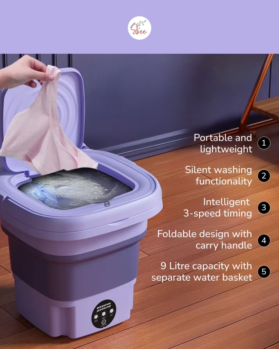 SustainStree's tweet image. Tiny but mighty! 💪 

Meet the BEME #portable Washing Machine that is #foldable, #travelfriendly, and designed to handle delicates with ease. Do you know it has drier as well as two modes to handle all your needs! 

#postablewashingmachine #washingmachine #cute #easytouse