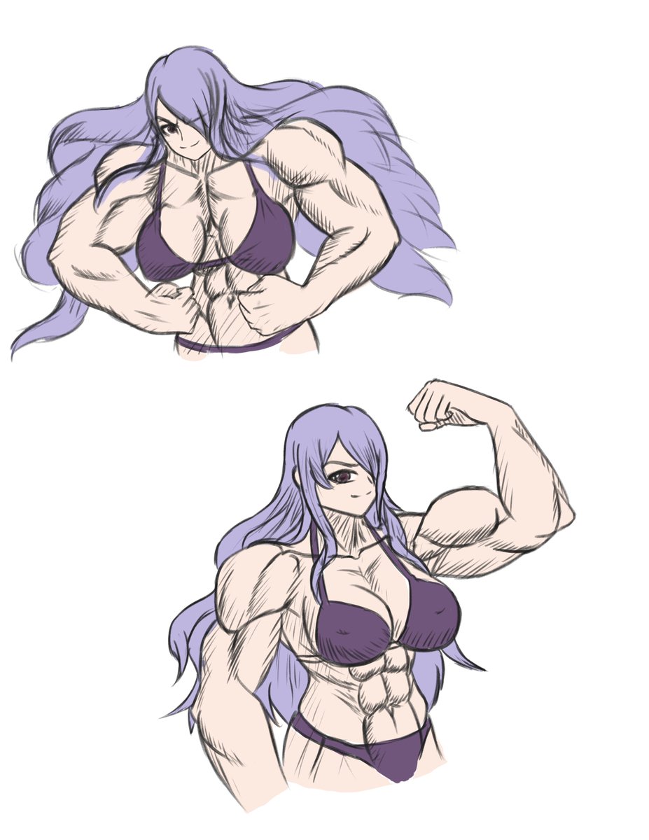 I know I've been inactive for awhile, did some quick muscular Camilla drawings to see if I still could draw muscles. #wheyfu #animemusclegirls #muscularanimegirls