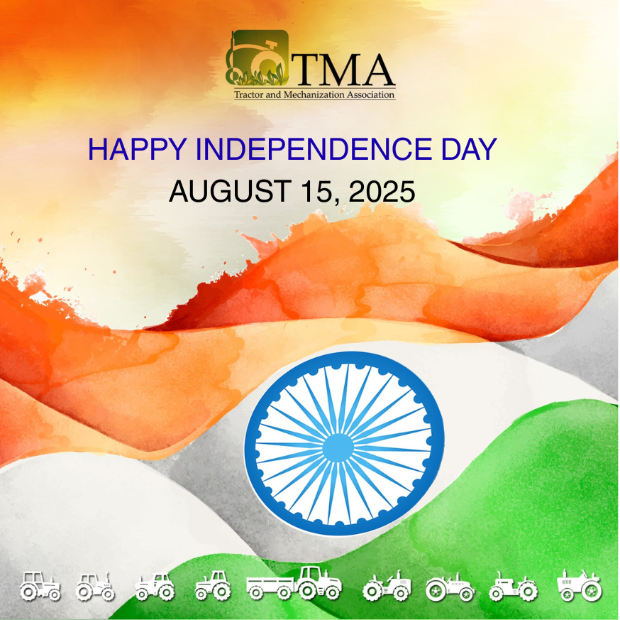TMA4India's tweet image. Wishing everyone a very Happy Independence Day! #AceCranesIndia #captaintractors #CNHIndustrial #EscortsKubotaLimited #GromaxAgri #IndoFarm #sonalikatractors #JohnDeereIndia #Mahindra #preettractors #SDF #TAFETractors #vst
@secyAgriGoI
@hsikka1
@AgriGoI
@icarindia
@CFMTTI