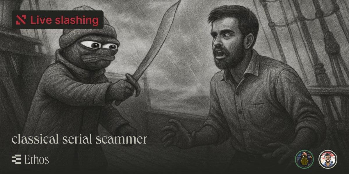 hrithikk's tweet photo. gm everyone

I started slashing @NischalShetty ( aka serial scammer ) for 268 credibilty score, as everyone known him and about his scams, will be an easy slash.

go and slash now :
https://t.co/Q3QKcyStHM

if there were option to max slash, I would bet my whole score on slashing this serial rugger.

on-chain reputation matters