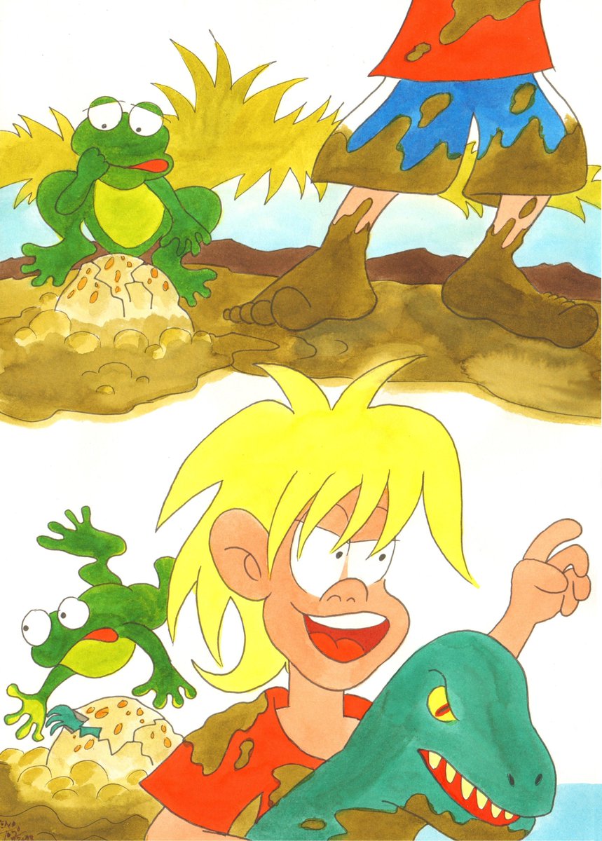 Achtung, die Ereignisse überschlagen sich! Und die #Dinos schlüpfen aus ihren Eiern und greifen die Menschen an! Was hat Rodney nur angestellt? Bleibt dran, es bleibt spannend! Fortsetzung nächste Woche! #cartoon #comics #illustration