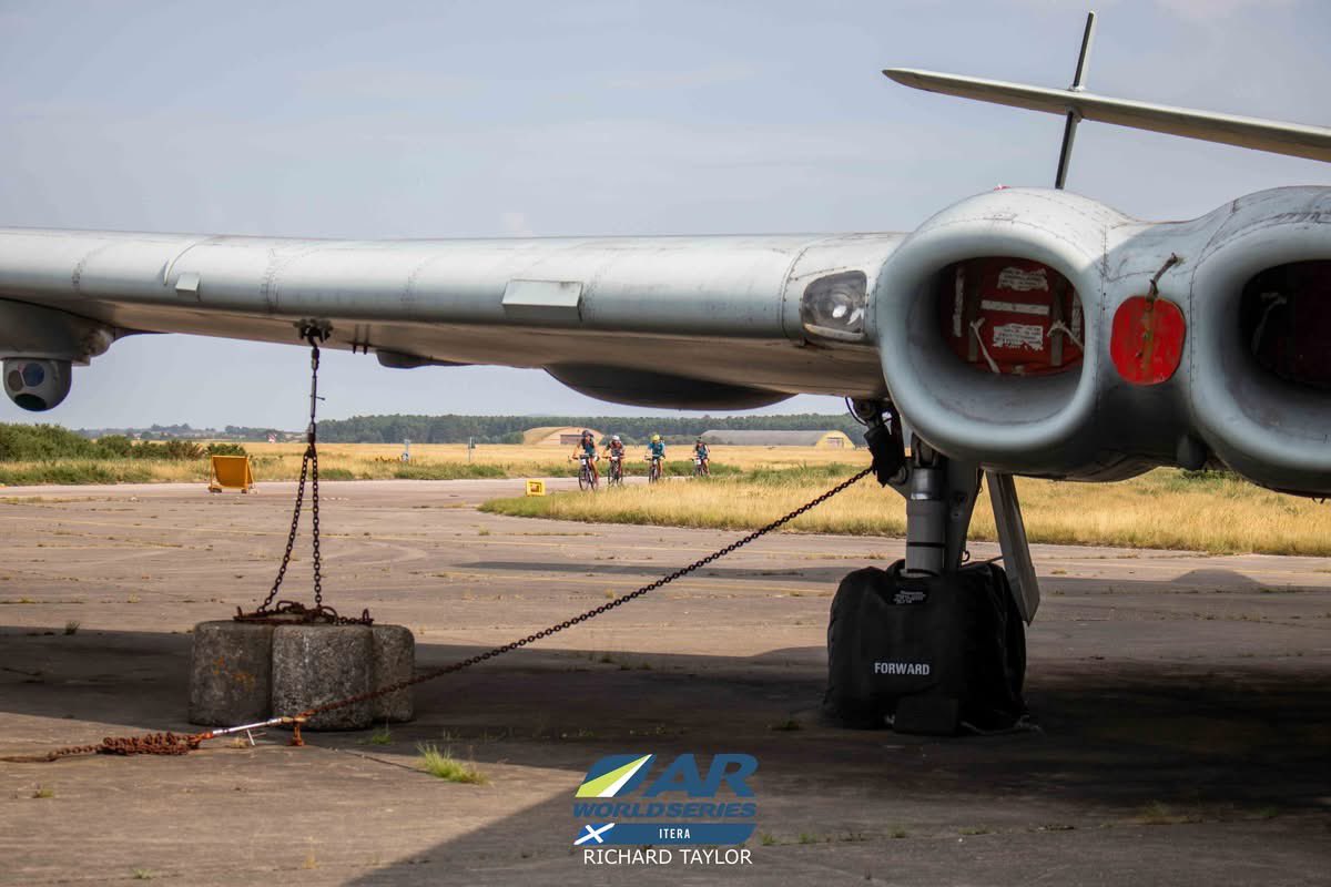 ARWorldSeries's tweet photo. At the far edge of the course, teams reached one of ITERA’s most distinctive waypoints – the imposing Nimrod aircraft, standing silent against the Highland sky.
A quick pause for a photo, a punch on the control, and they were moving again – dwarfed by the machine’s size, but every bit as relentless in their own mission.

📸 - @rich_ontheroad 

#ITERA2025 #CheckpointNimrod