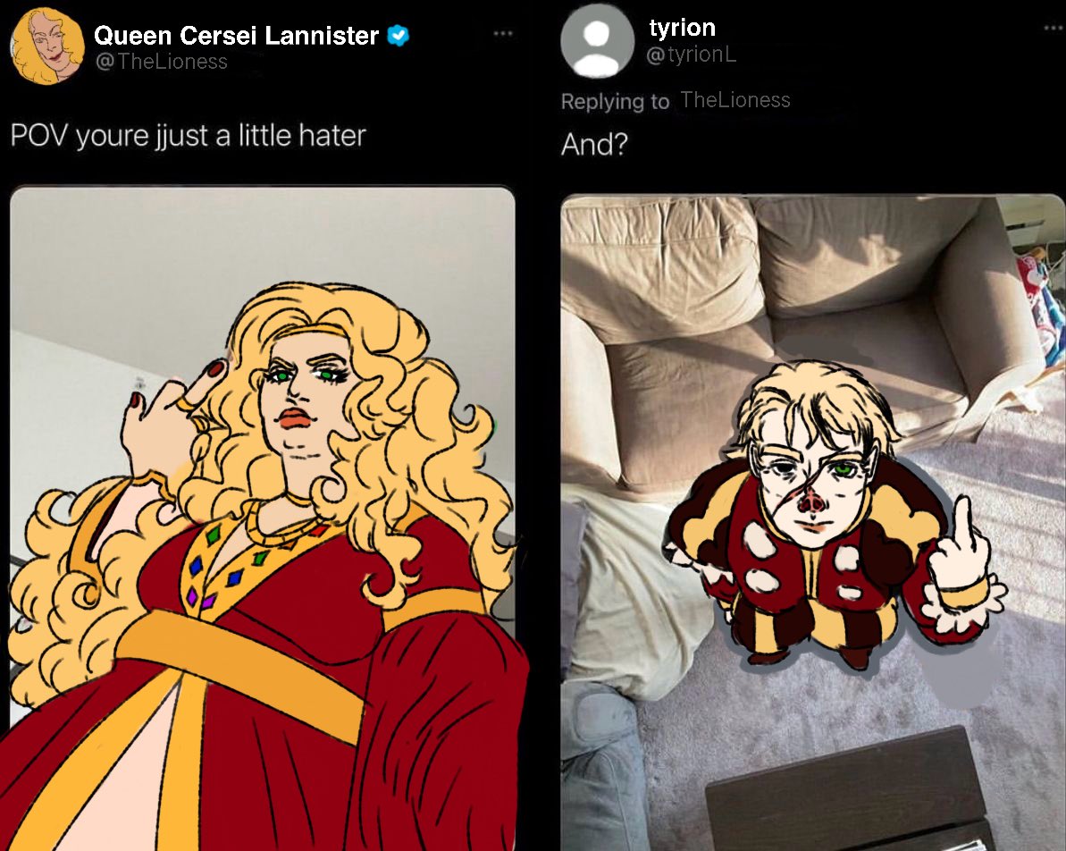 dubsartt's tweet photo. #asoiaf #cersei #tyrion #got https://t.co/xoAIP1s5x9